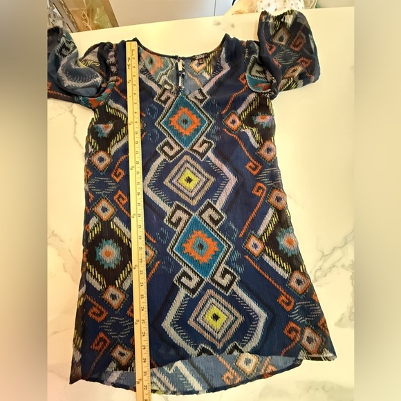 BeBop Multicolor Abstract Pattern Western Dress, Size Large - Picture 7 of 7